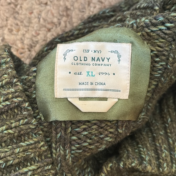 Old Navy Green Chunky Hooded Sweater EUC - Picture 4 of 12